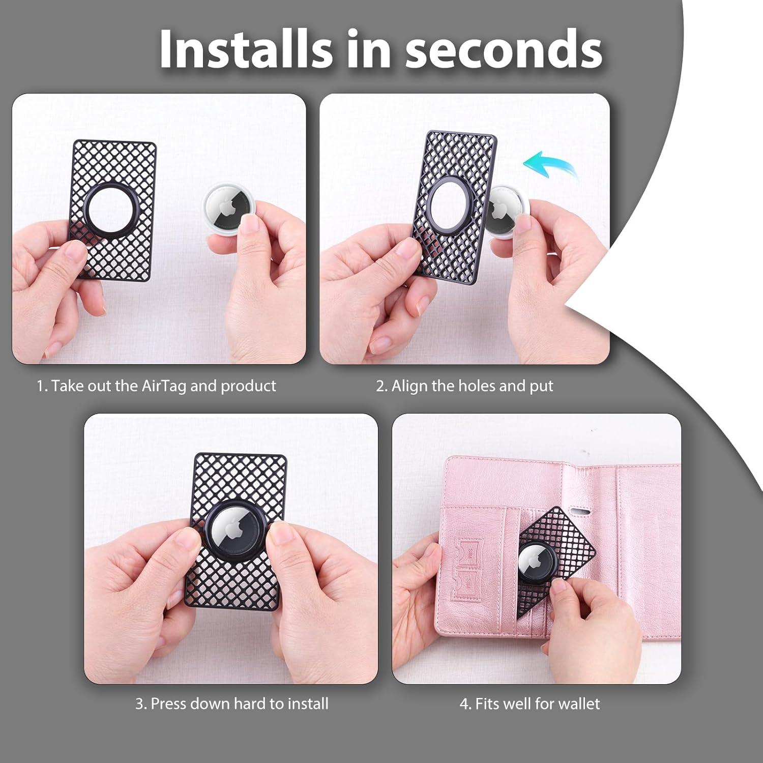 Soporte de Cartera WALNEW para AirTag 4 Pack Ultra Delgado