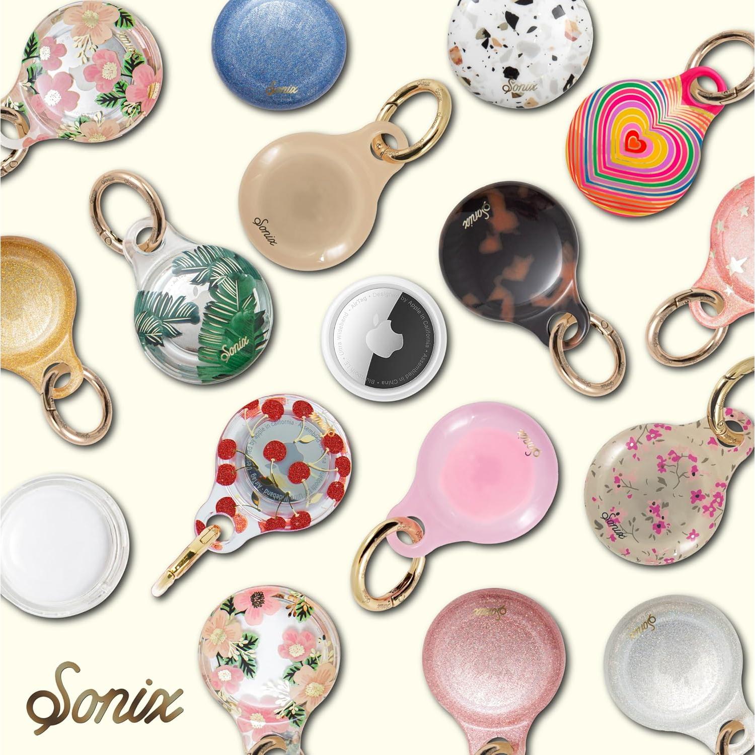 Fundas para Apple AirTags Lenntek - 2 Piezas Rosa y Albaricoque