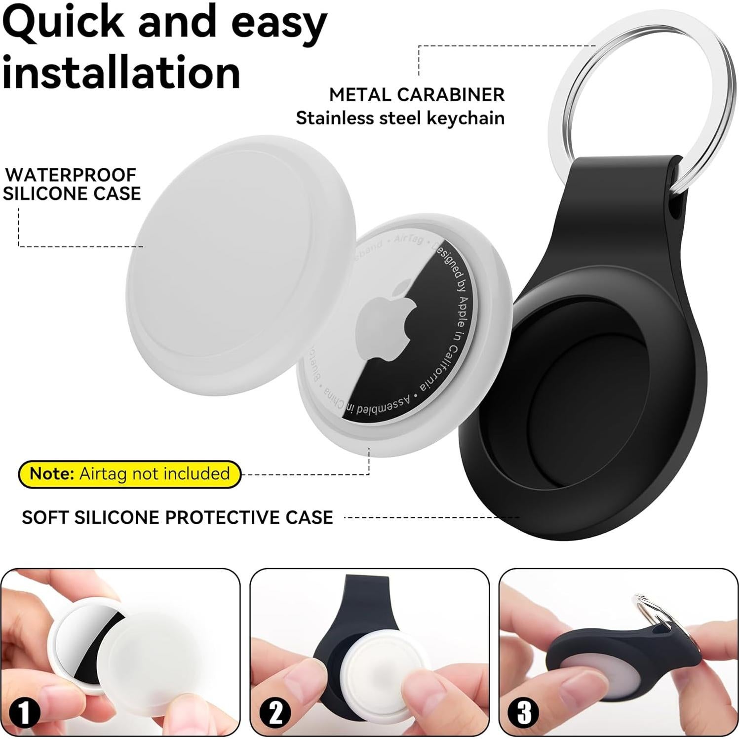 Soporte para AirTag GOCII 6 Paquetes Estuche Impermeable