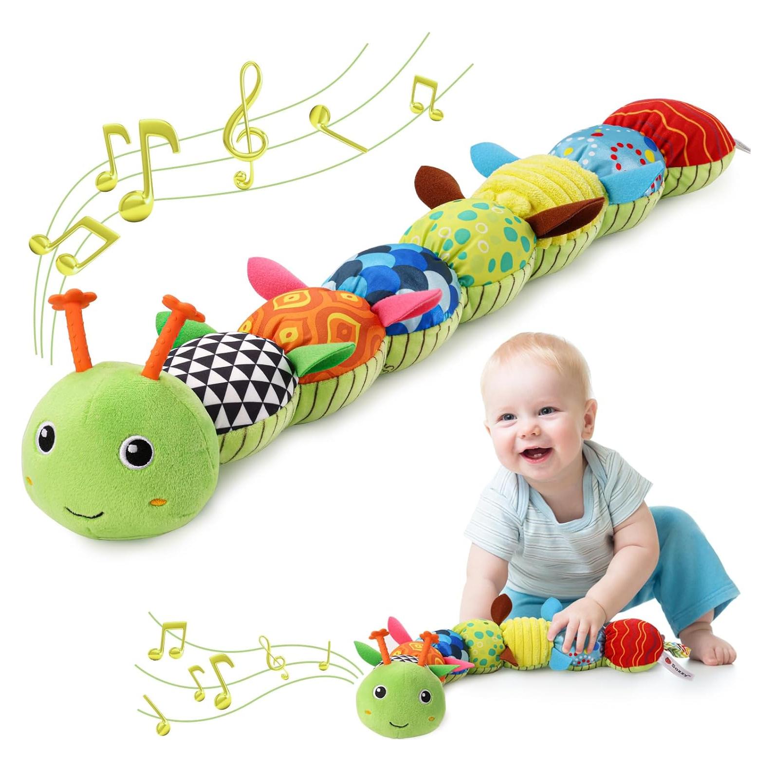 Juguete Musical de Peluche Oruga Verde para Bebés 0-12 Meses