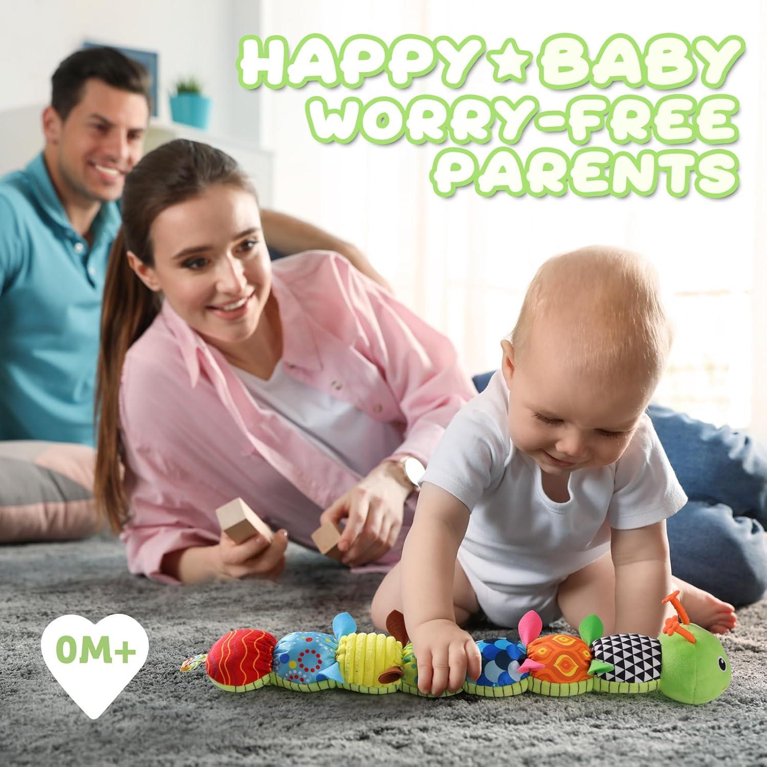 Juguete Musical de Peluche Oruga Verde para Bebés 0-12 Meses