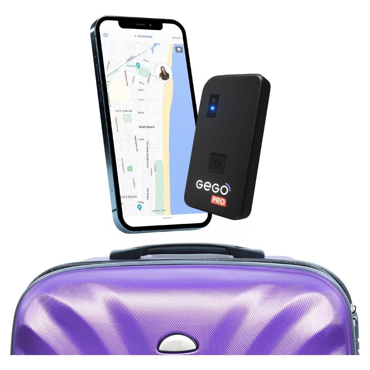 Rastreador de Equipaje GEGO PRO GPS WiFi GSM Bluetooth Negro