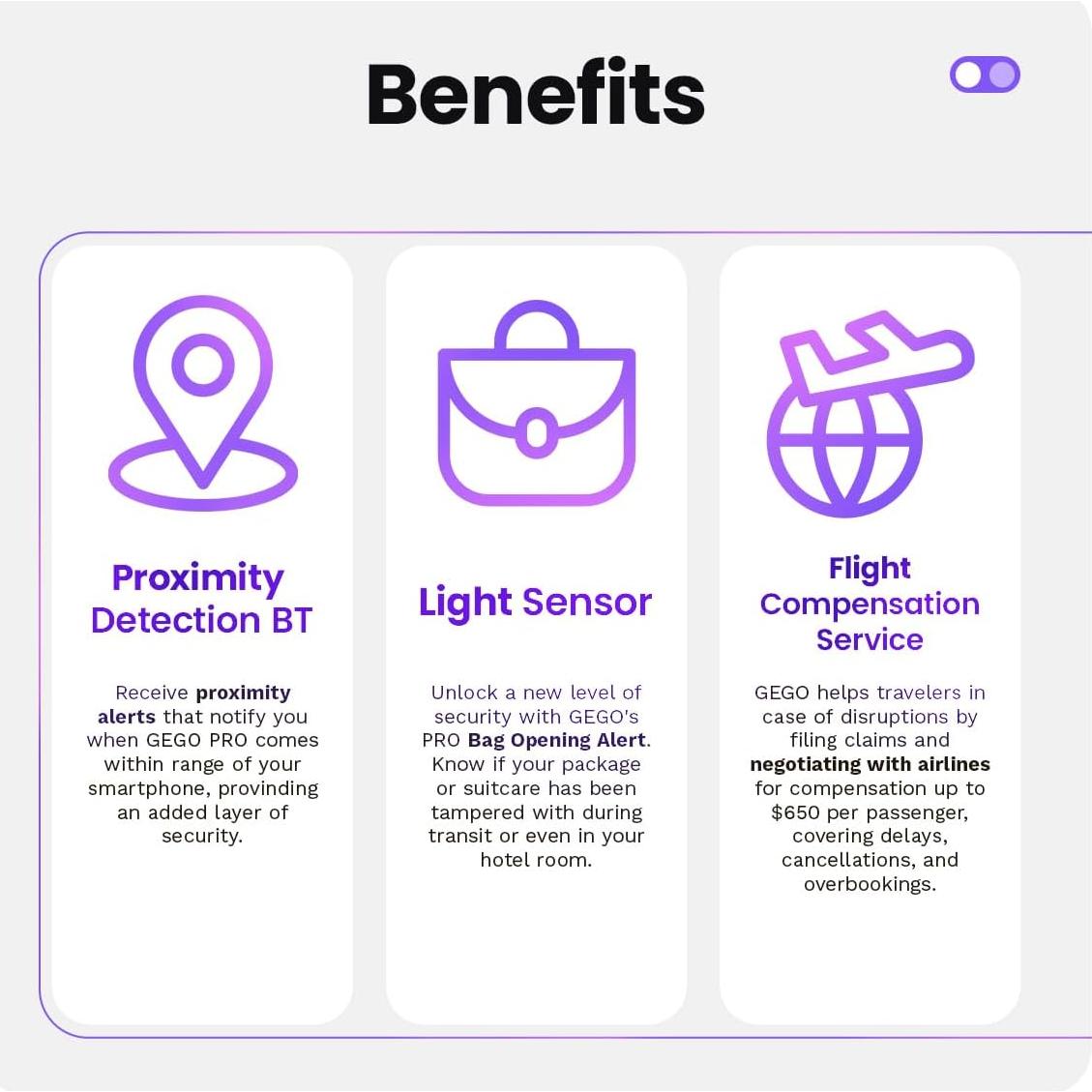 Rastreador de Equipaje GEGO PRO GPS WiFi GSM Bluetooth Negro