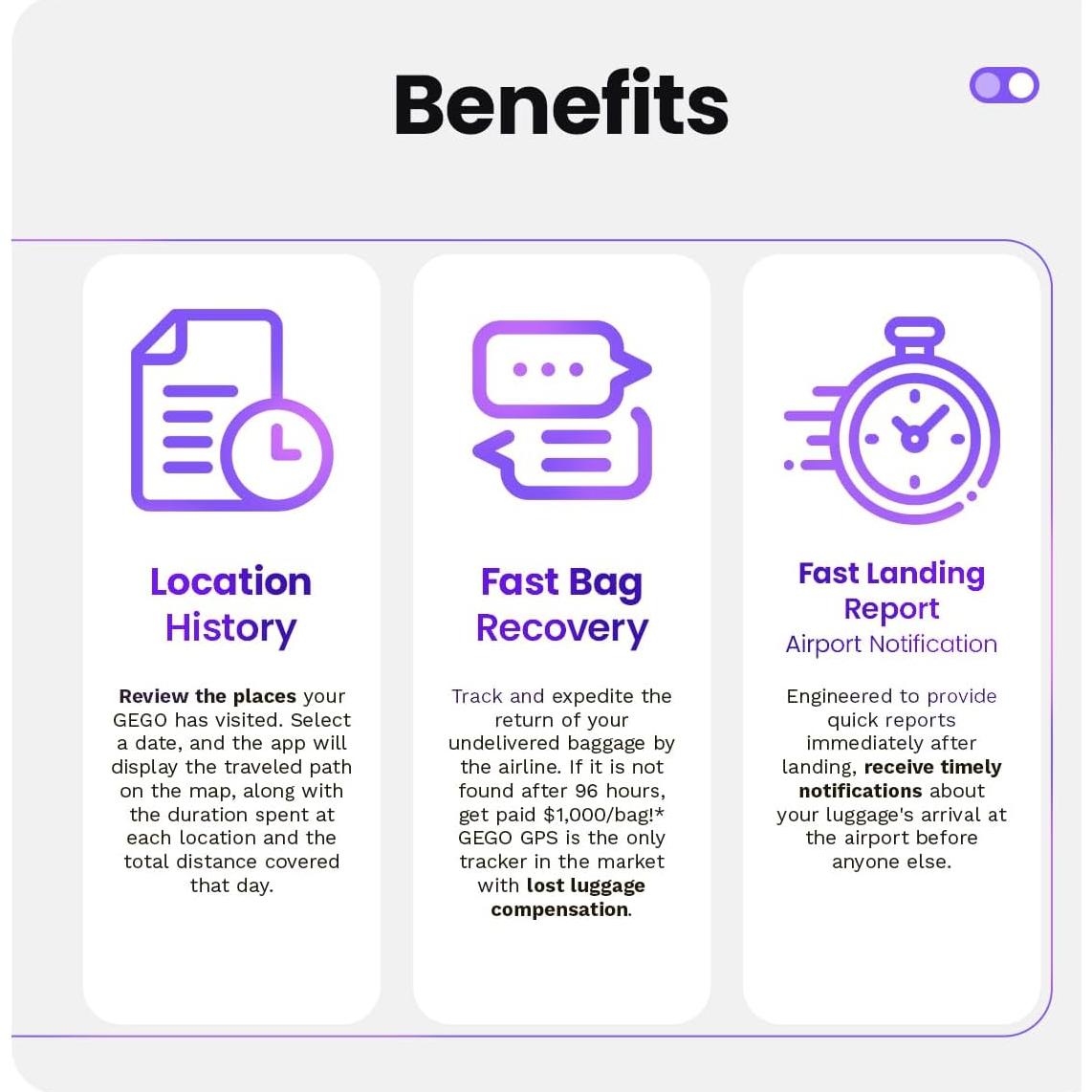 Rastreador de Equipaje GEGO PRO GPS WiFi GSM Bluetooth Negro