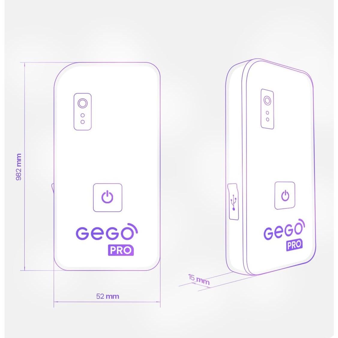 Rastreador de Equipaje GEGO PRO GPS WiFi GSM Bluetooth Negro