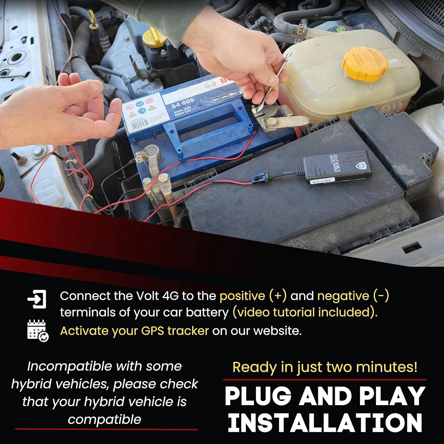 Rastreador GPS Volt 4G SafeTag - Instalación Rápida, 9-90V