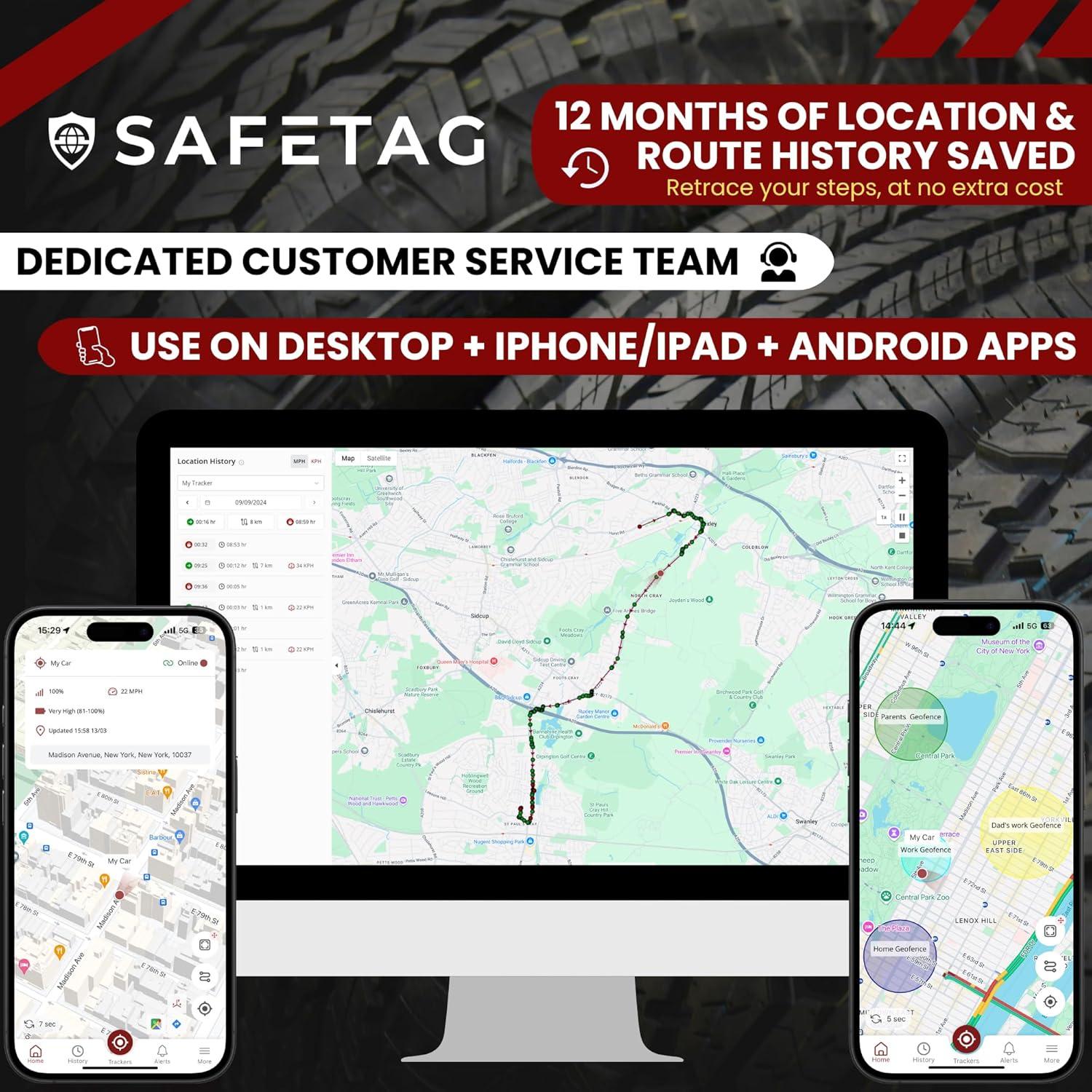 Rastreador GPS Volt 4G SafeTag - Instalación Rápida, 9-90V