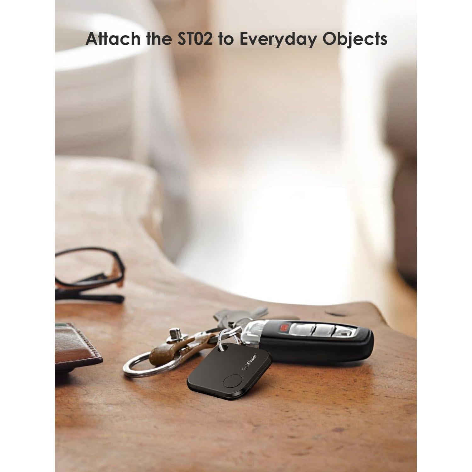 Localizador Bluetooth SwiftFinder ST02 - Paquete de 2, Resistente al Agua, Alcance 91.44m