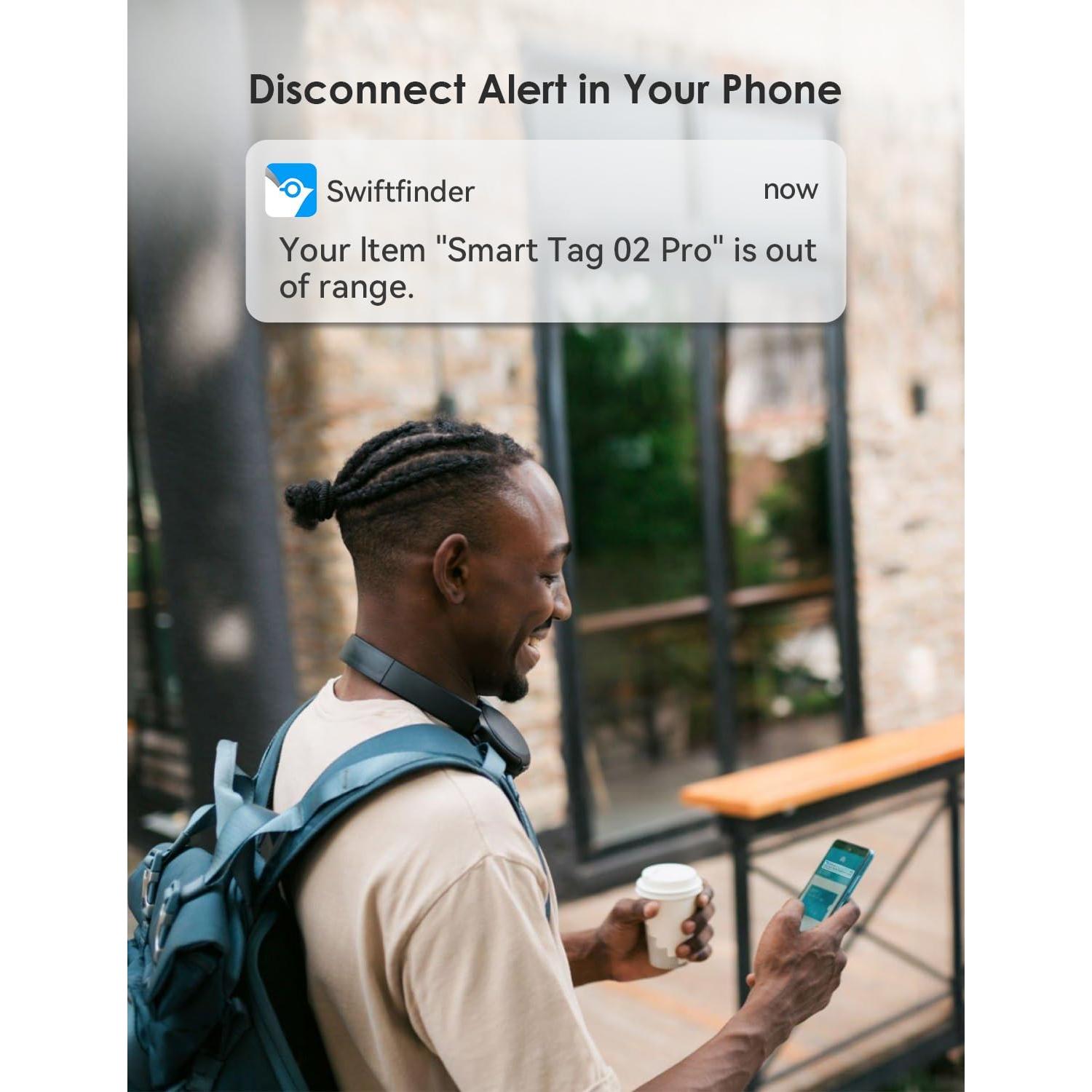 Localizador Bluetooth SwiftFinder ST02 - Paquete de 2, Resistente al Agua, Alcance 91.44m