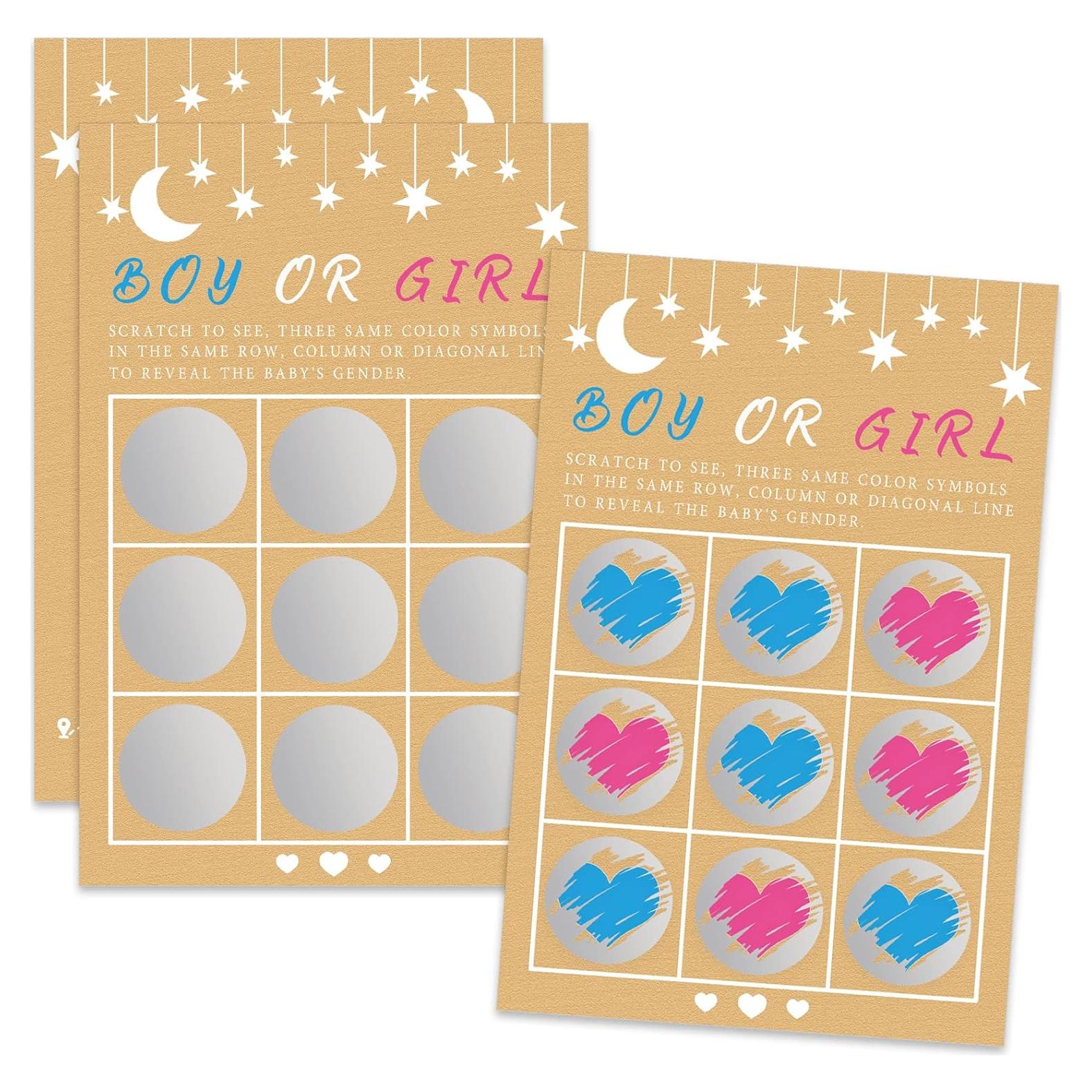 Tarjetas de Raspado Revelación de Género Senfaro 25 Pzas