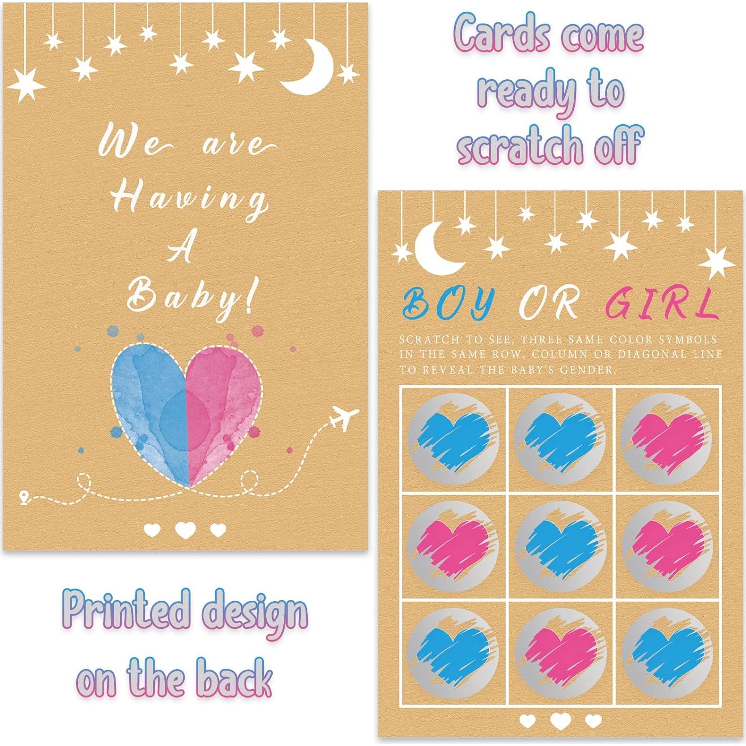 Tarjetas de Raspado Revelación de Género Senfaro 25 Pzas