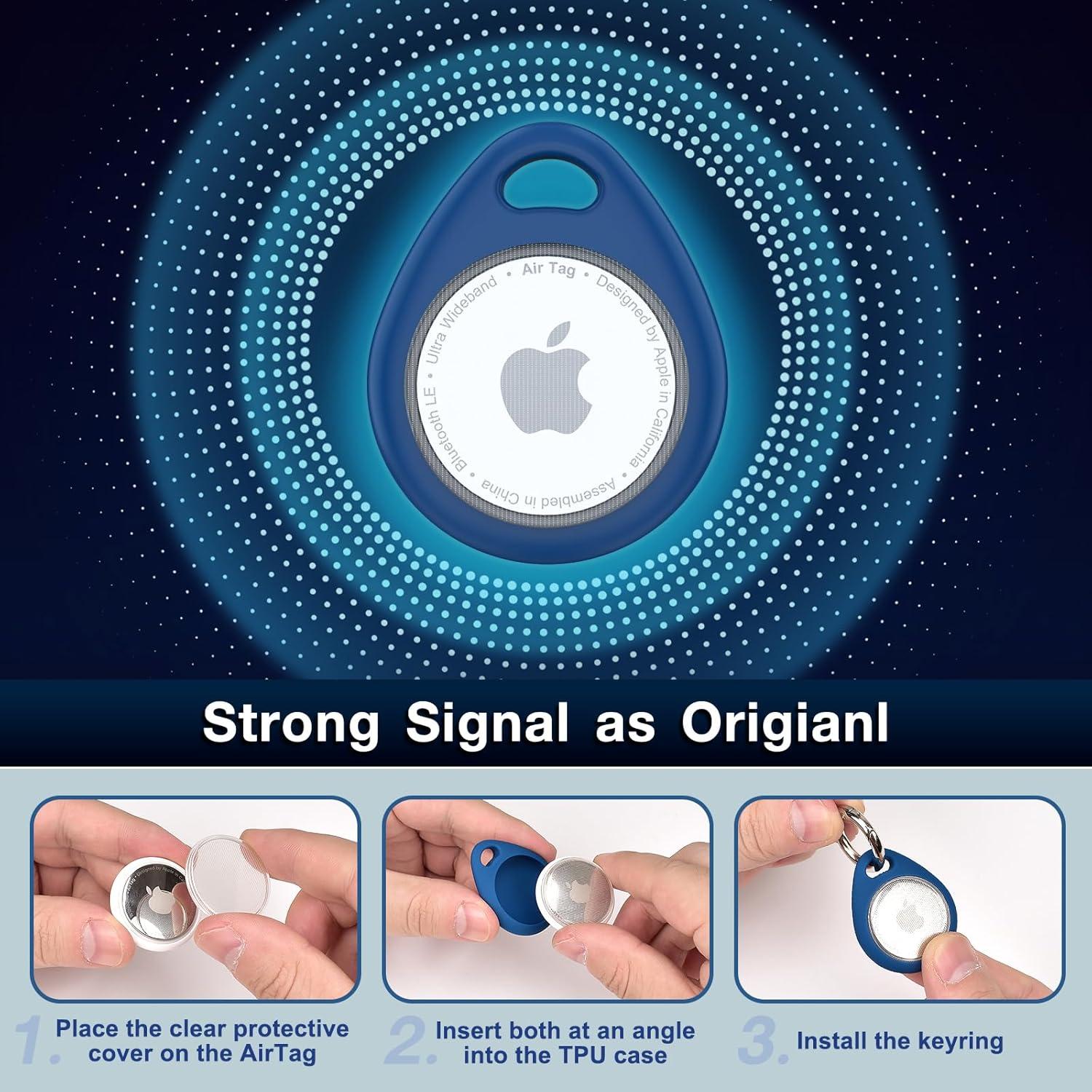 Soporte para AirTag Biuupa 4 Piezas Funda TPU Protección