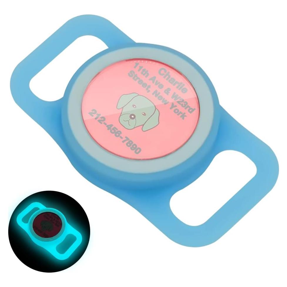 Soporte para AirTag WHALEZON Collar Perro Grande Azul
