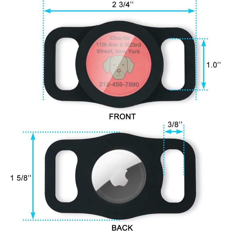 Soporte para AirTag WHALEZON Collar Perro Grande Azul