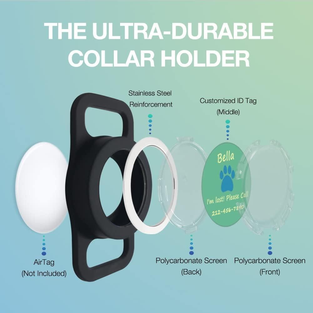 Soporte para AirTag WHALEZON Collar Perro Grande Azul