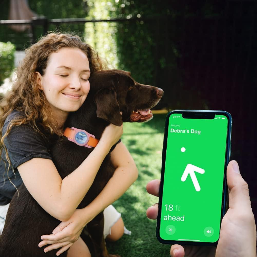 Soporte para AirTag WHALEZON Collar Perro Grande Azul