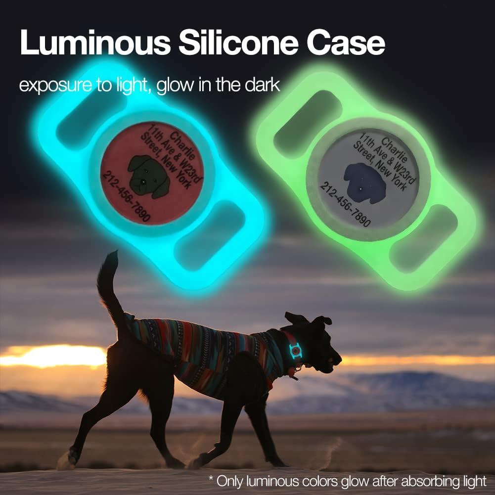 Soporte para AirTag WHALEZON Collar Perro Grande Azul