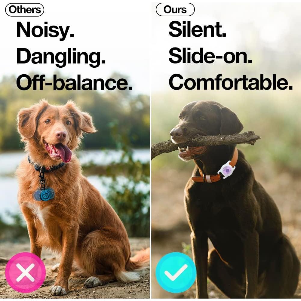 Soporte para AirTag WHALEZON Collar Perro Grande Azul