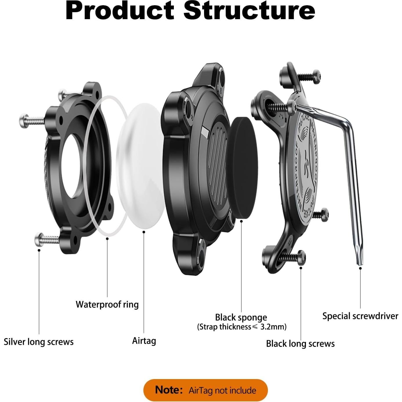 Soporte impermeable para AirTag Sichy rosa para collar de perro