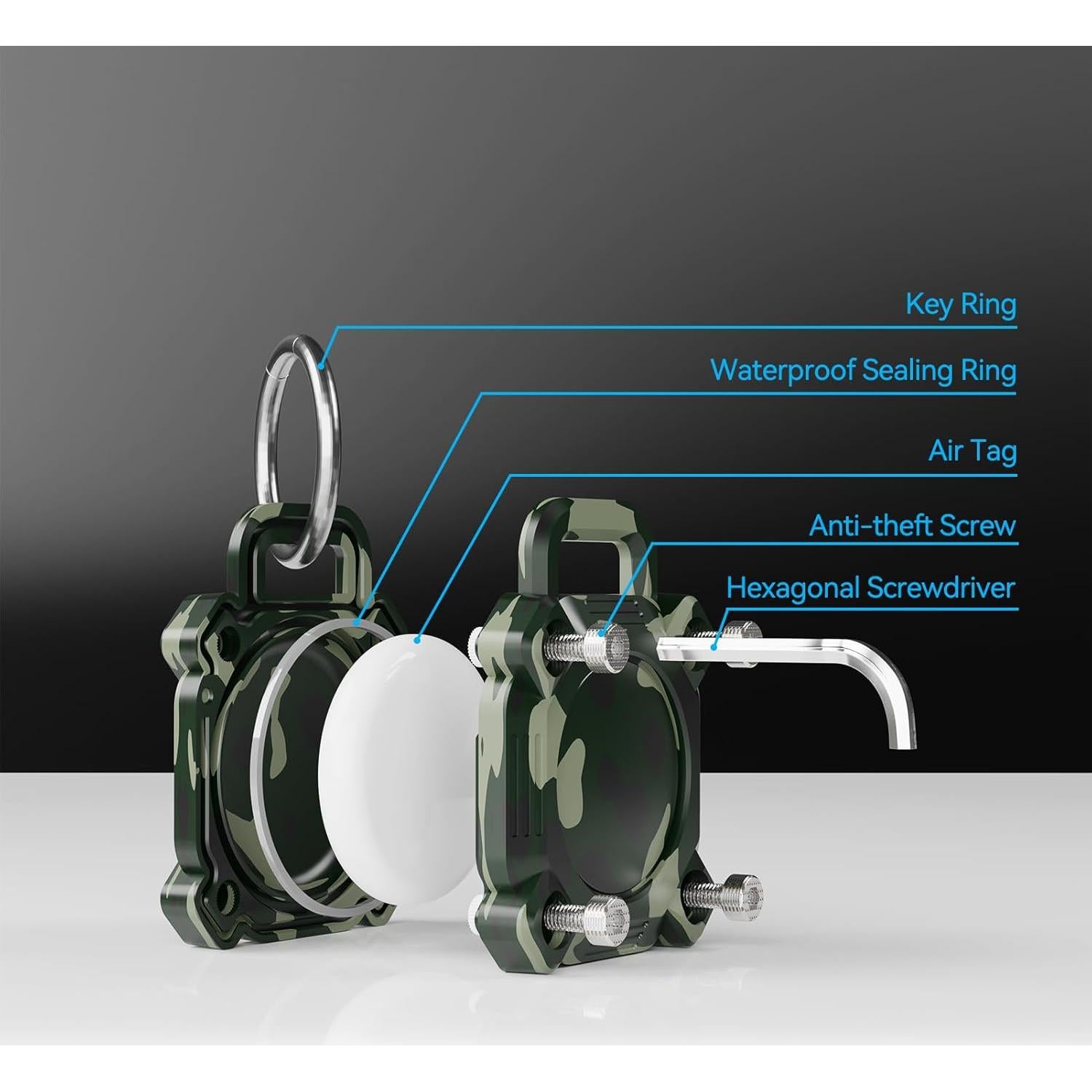 Funda a prueba de agua TigoMigo para Air Tag 2-Pack