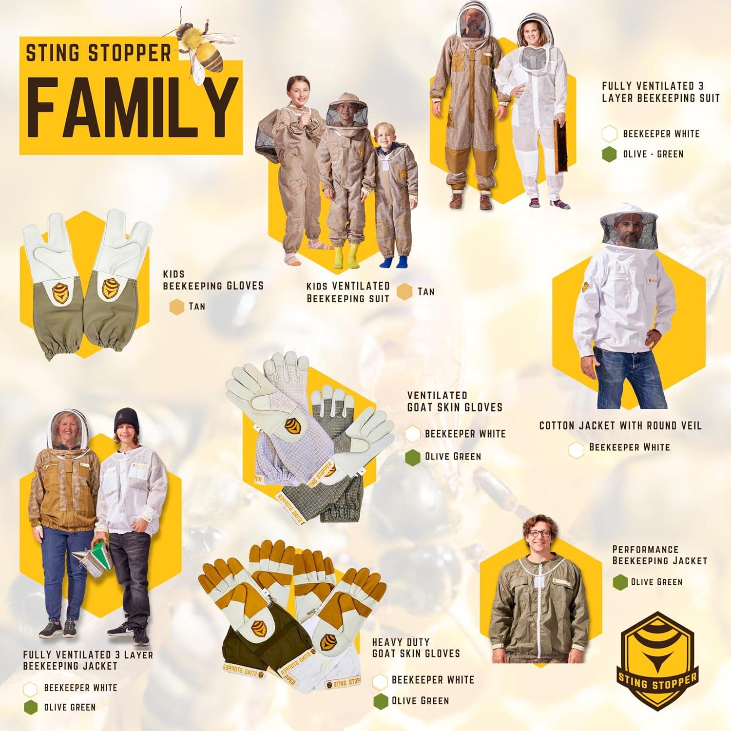 Guantes de Apicultura Foxhound Blanco Pequeño Cuero de Cabra