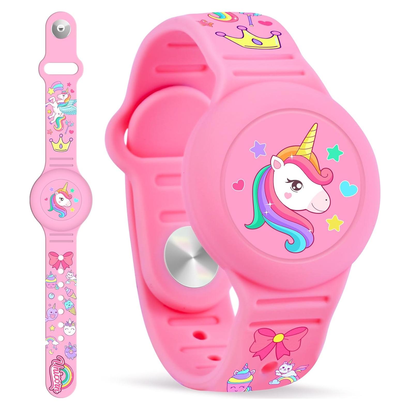 Pulsera Airtag Impermeable SlyCroko Niños Rosa 22x4cm