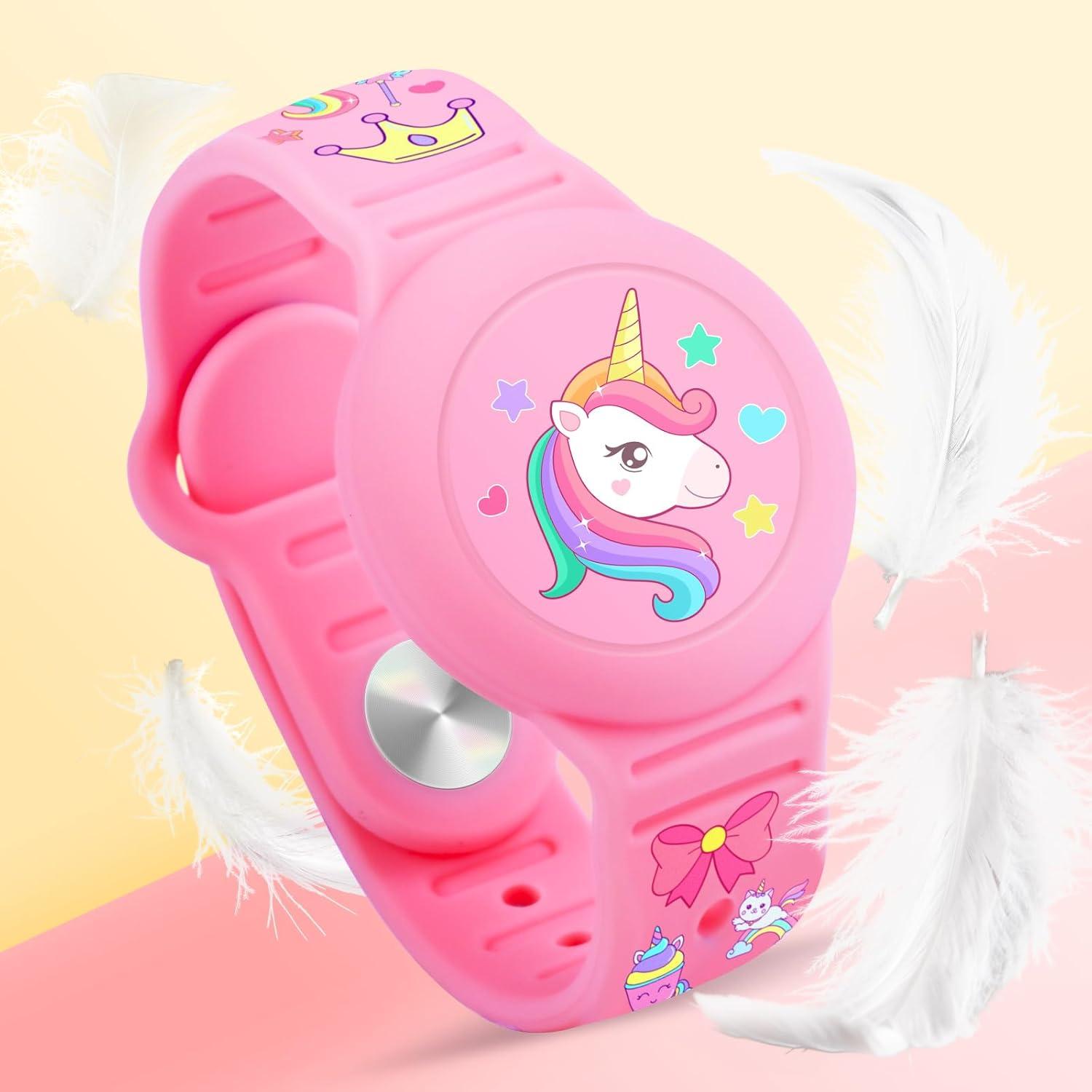 Pulsera Airtag Impermeable SlyCroko Niños Rosa 22x4cm