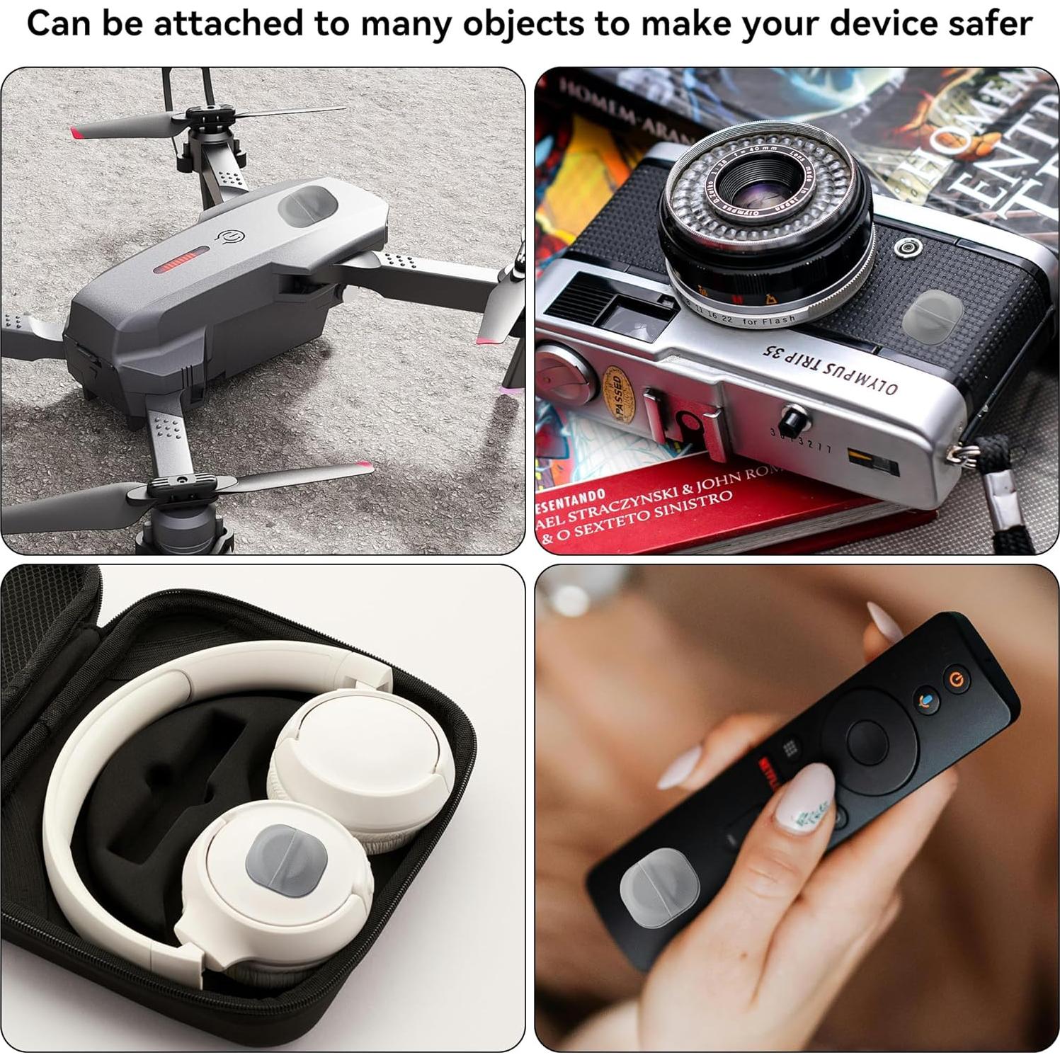 Funda Adhesiva para AirTag DDJ - 2 Pack Gris, Ligera y Protectora