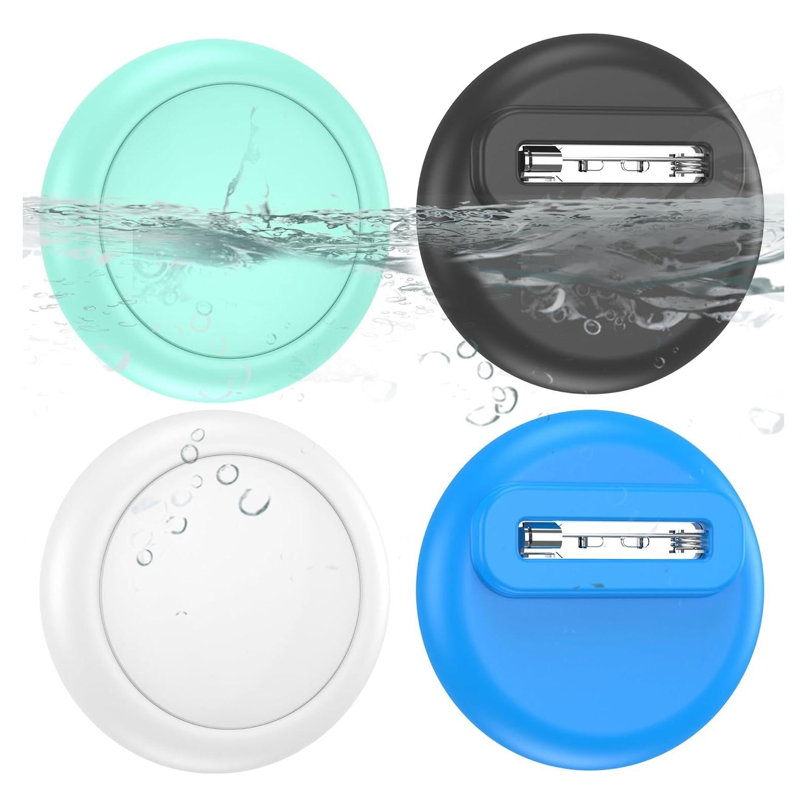 HATALKIN 4 Pack Kids Tracker Device Compatible with AirTag Holder for Kids, Fully Hidden Waterproof with Safety Pin GPS Tracker for Toddler,Children,Clothing,Backpack