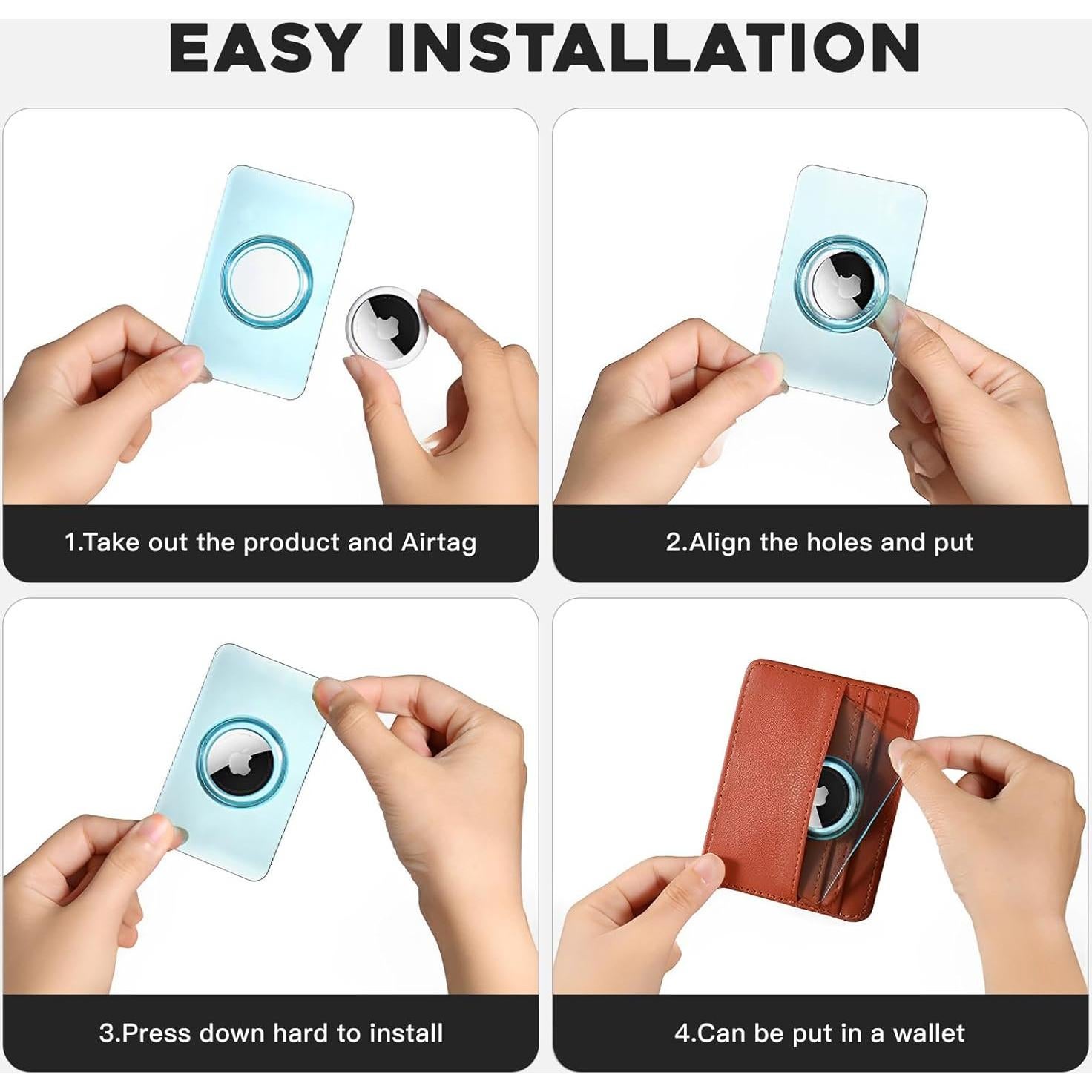 Soporte de Tarjeta Ultra Delgado Natyos para Apple Airtag 4 Pzas