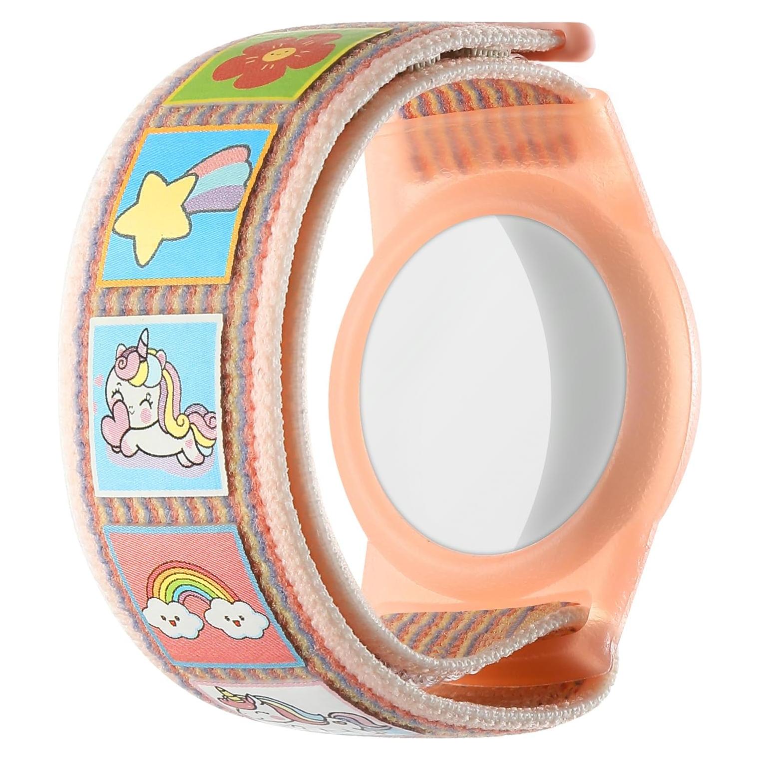 Pulsera AirTag Niños YUEYINGMG Naranja Unicornio Ajustable