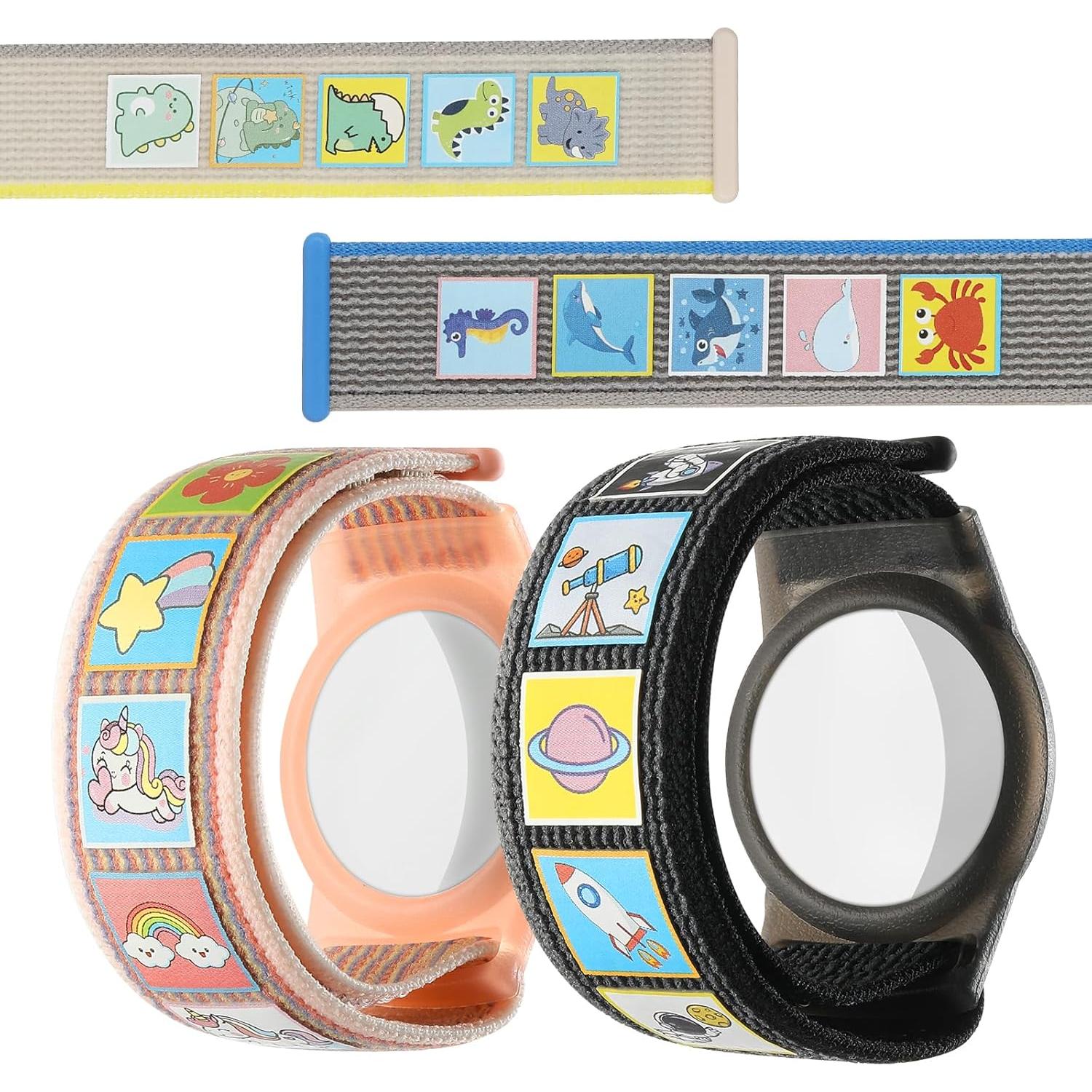 Pulsera AirTag Niños YUEYINGMG Naranja Unicornio Ajustable