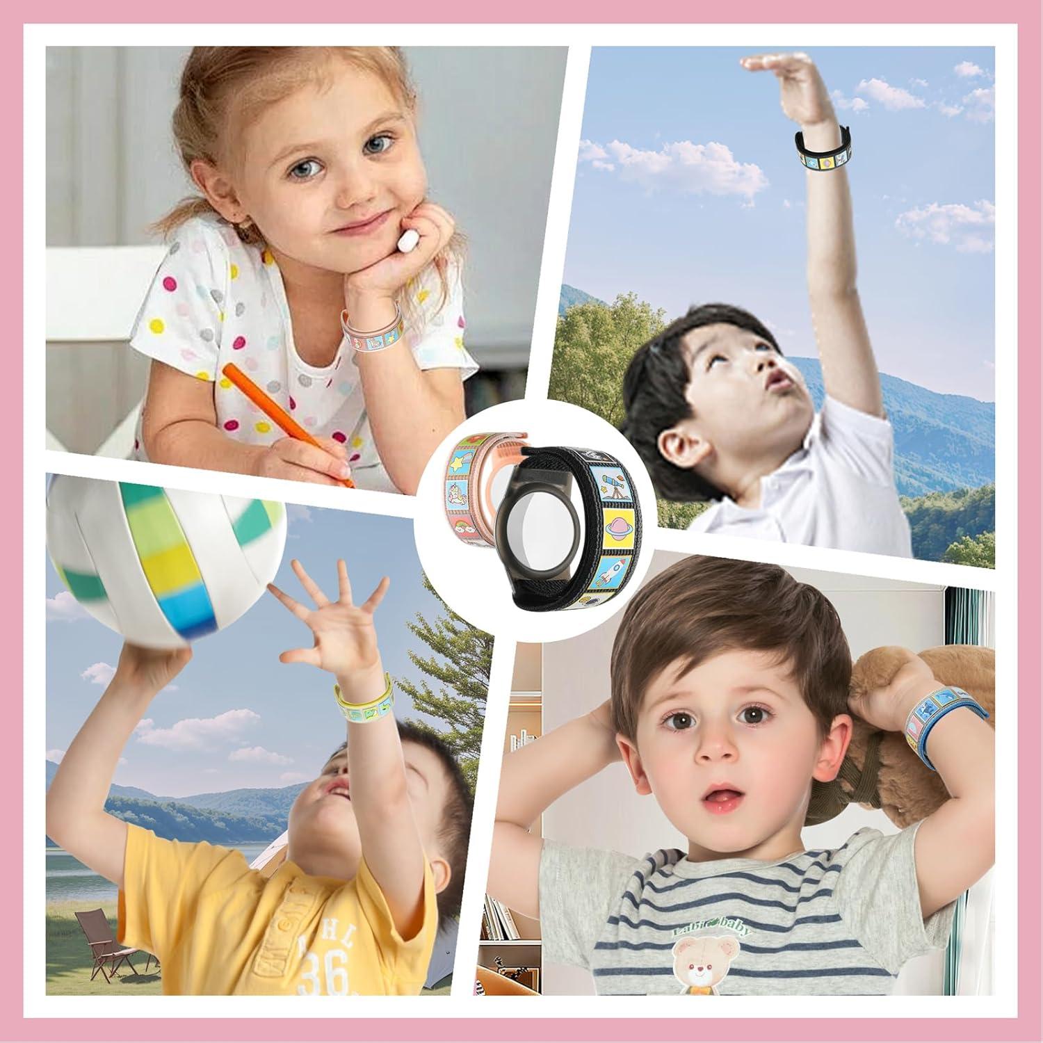 Pulsera AirTag Niños YUEYINGMG Naranja Unicornio Ajustable