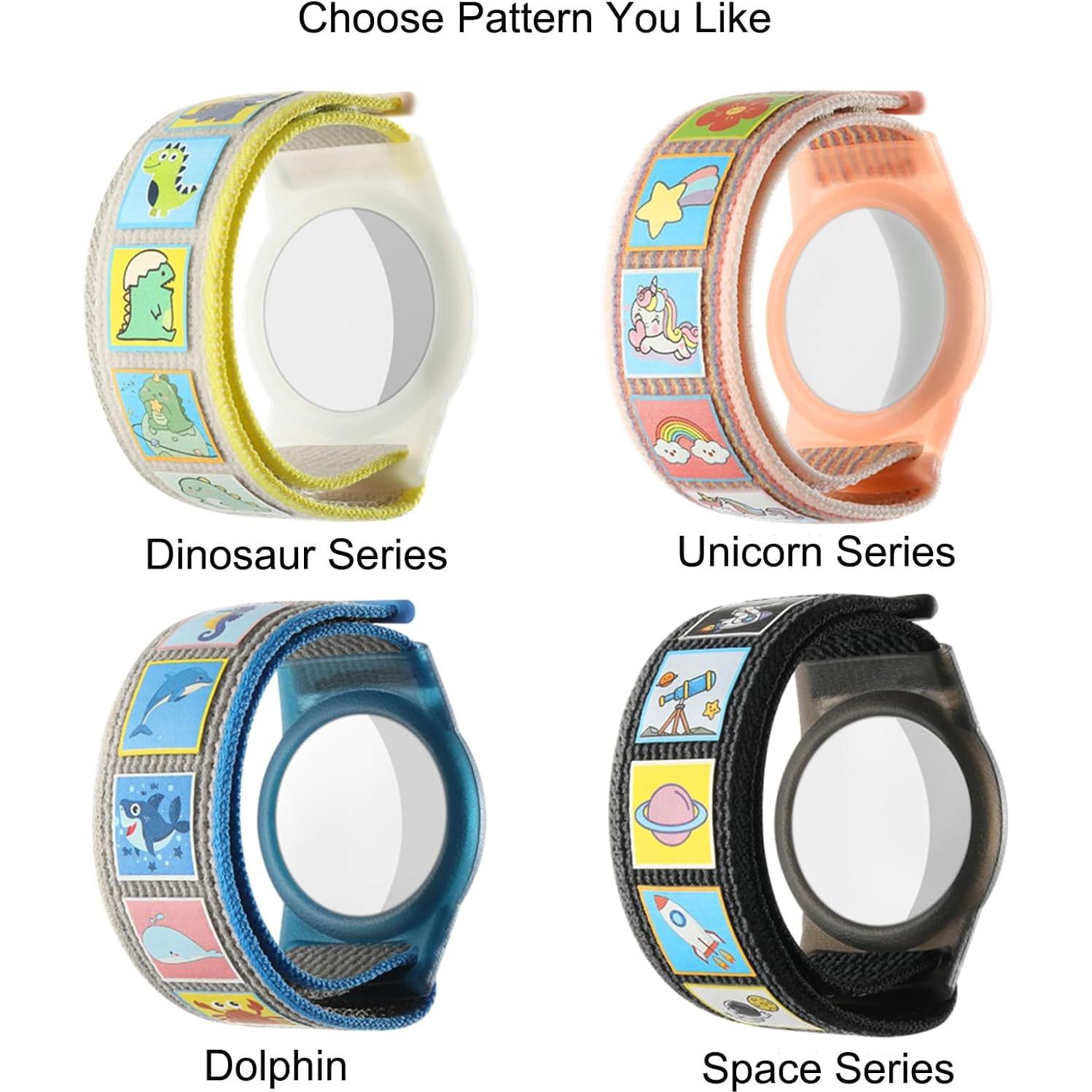 Pulsera AirTag Niños YUEYINGMG Naranja Unicornio Ajustable