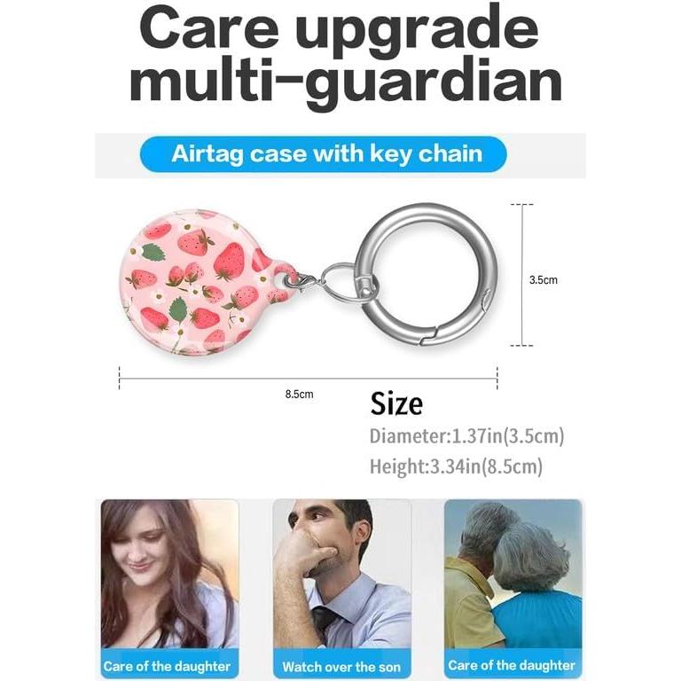 Funda Protectora para Air Tag LZMtacase Rosa 9x7cm