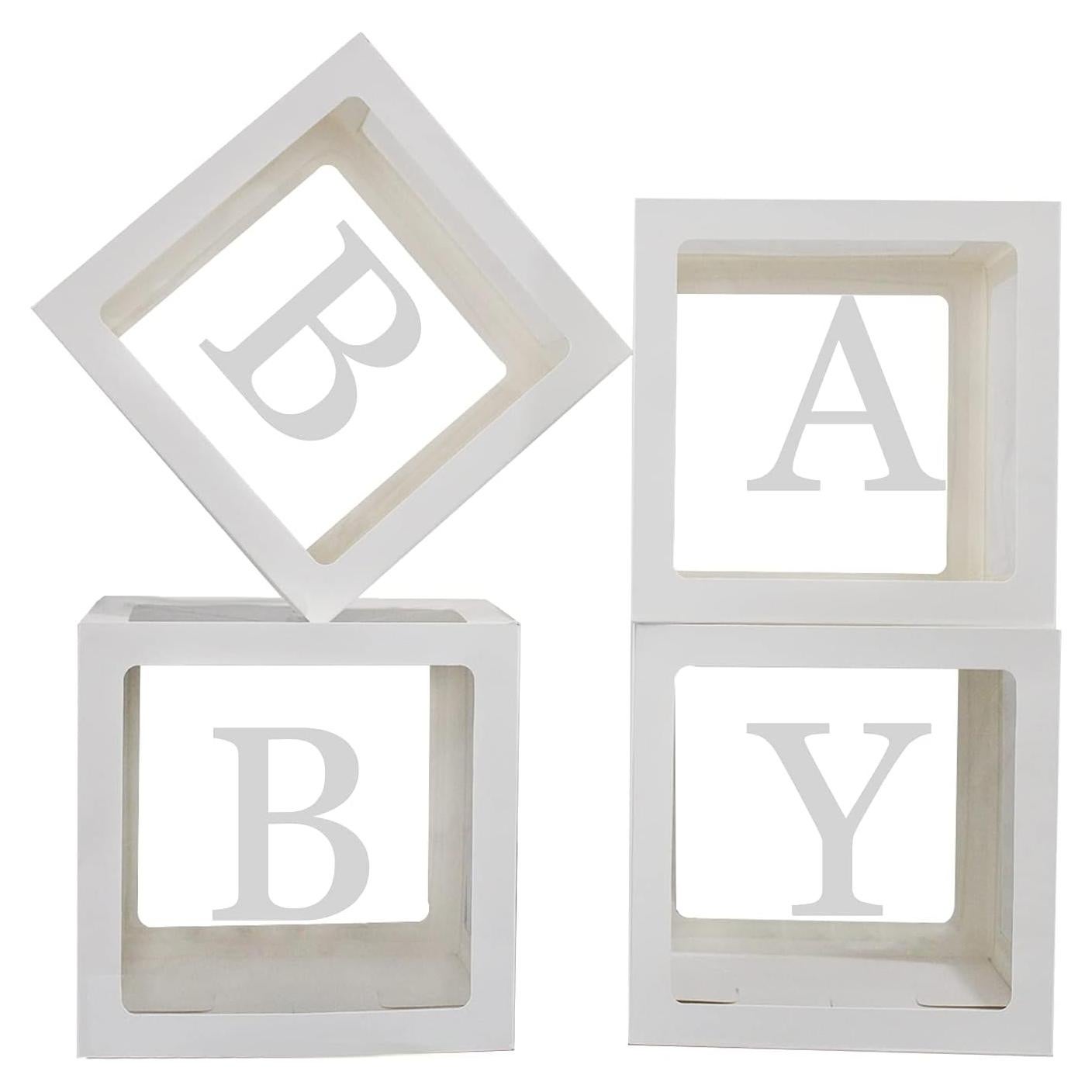 Cajas para Bebés QPEY 4PCS con Letras para Baby Shower