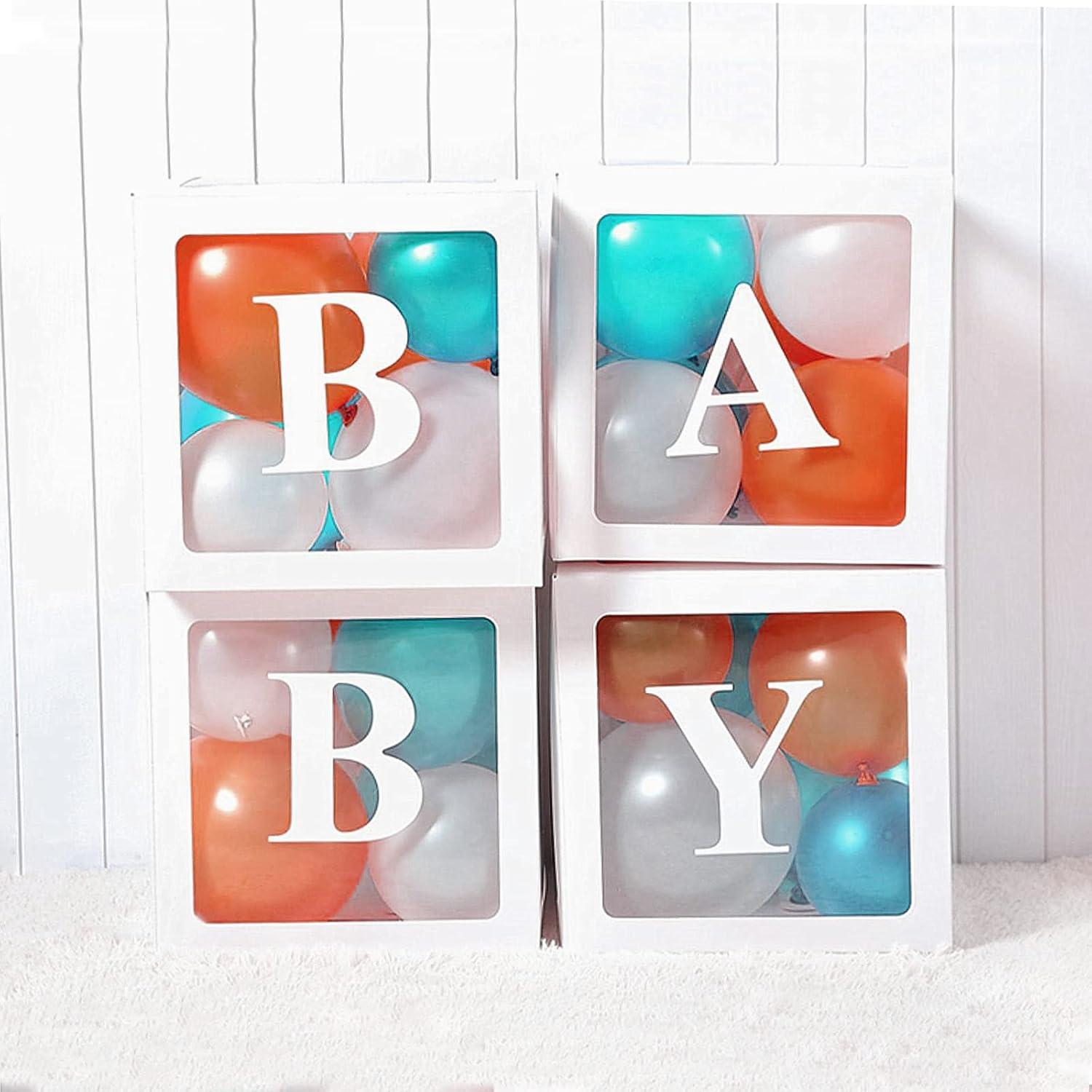 Cajas para Bebés QPEY 4PCS con Letras para Baby Shower