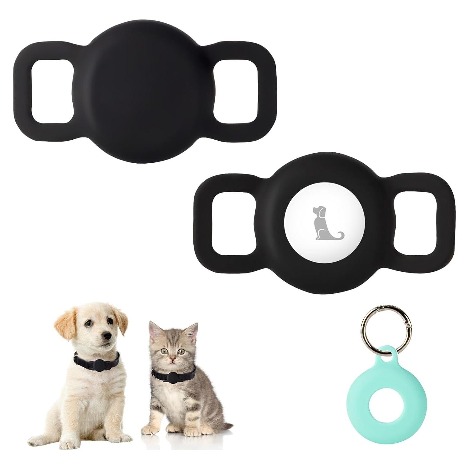 Soporte de Collar para AirTag PuppyDoggy 2 Piezas Negro