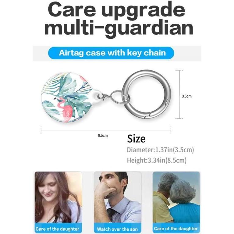 Funda Protectora para Air Tag LZMtacase Flamingo Flower