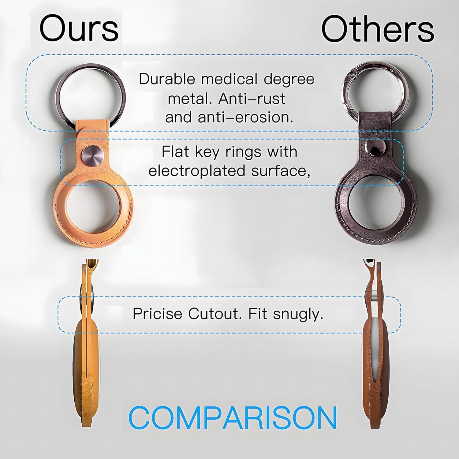 Soporte de cuero PU para Apple AirTag - 4 paquetes