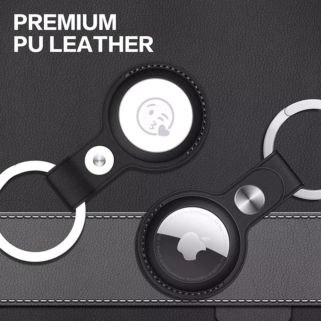 Soporte de cuero PU para Apple AirTag - 4 paquetes