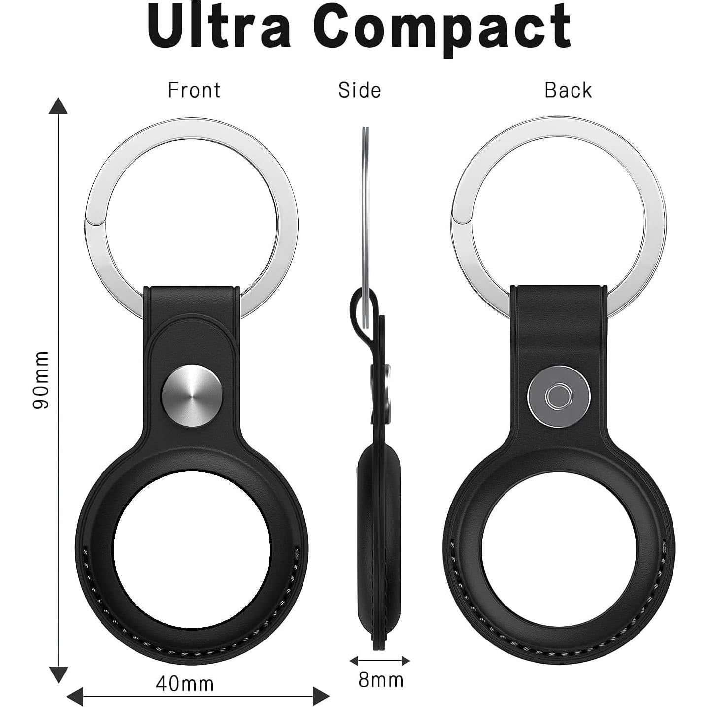 Soporte de cuero PU para Apple AirTag - 4 paquetes