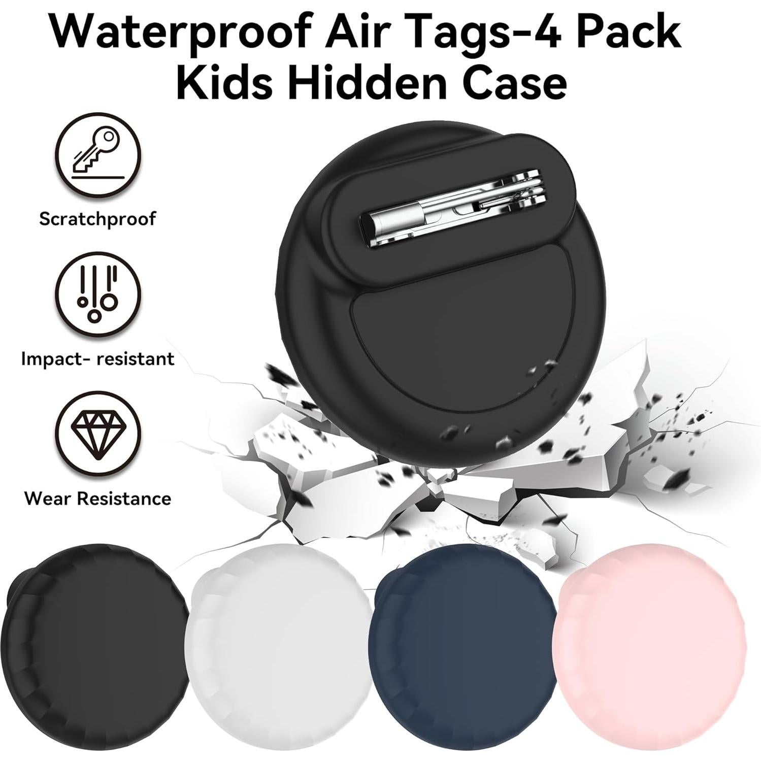 Paquete de 4 Soportes Silicona para AirTag SkyArmor - Niños