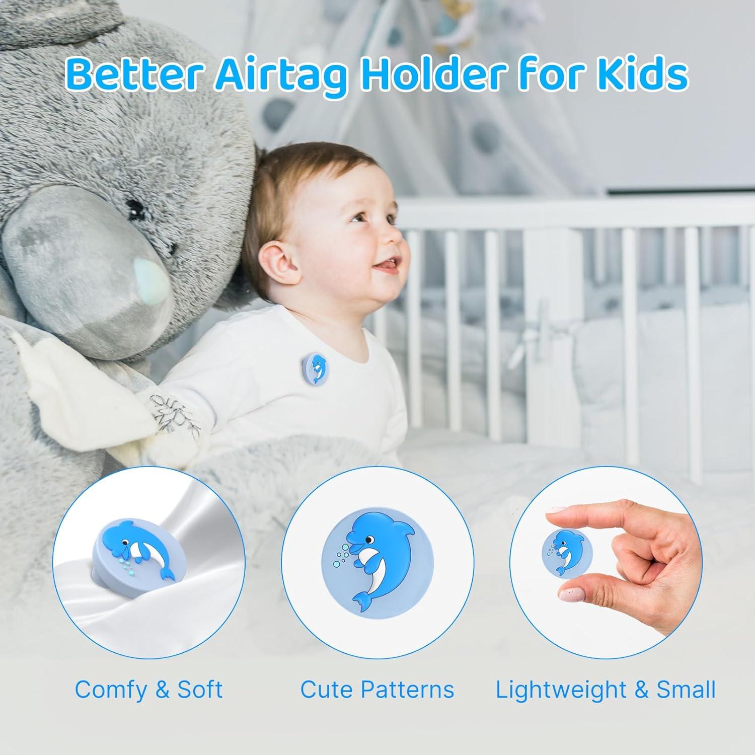 Soporte Oculto para AirTag Motande - 4 Fundas Silicona Niños