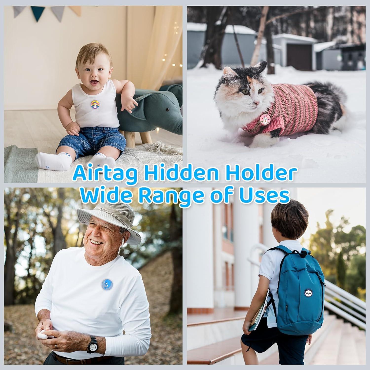 Soporte Oculto para AirTag Motande - 4 Fundas Silicona Niños