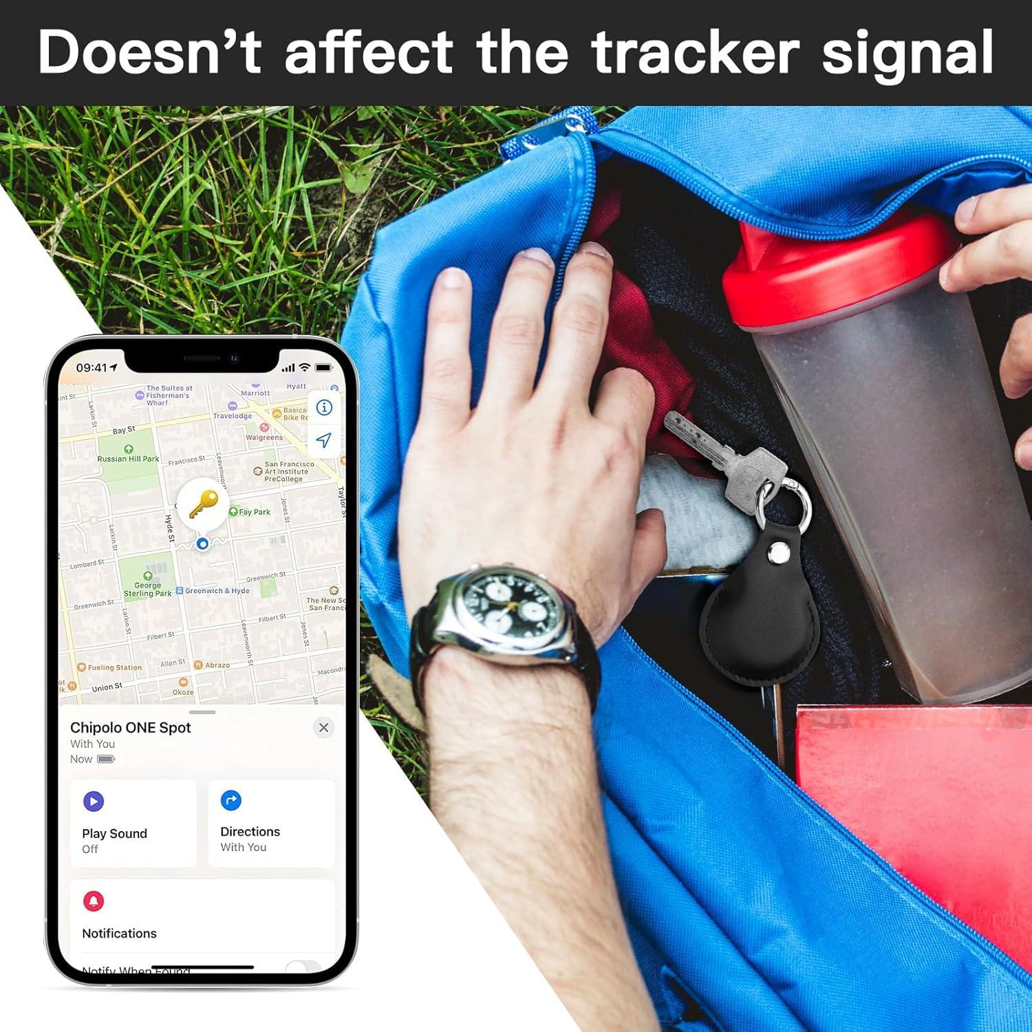 Funda Protectora Negra CaSZLUTION para Airtag y Chipolo