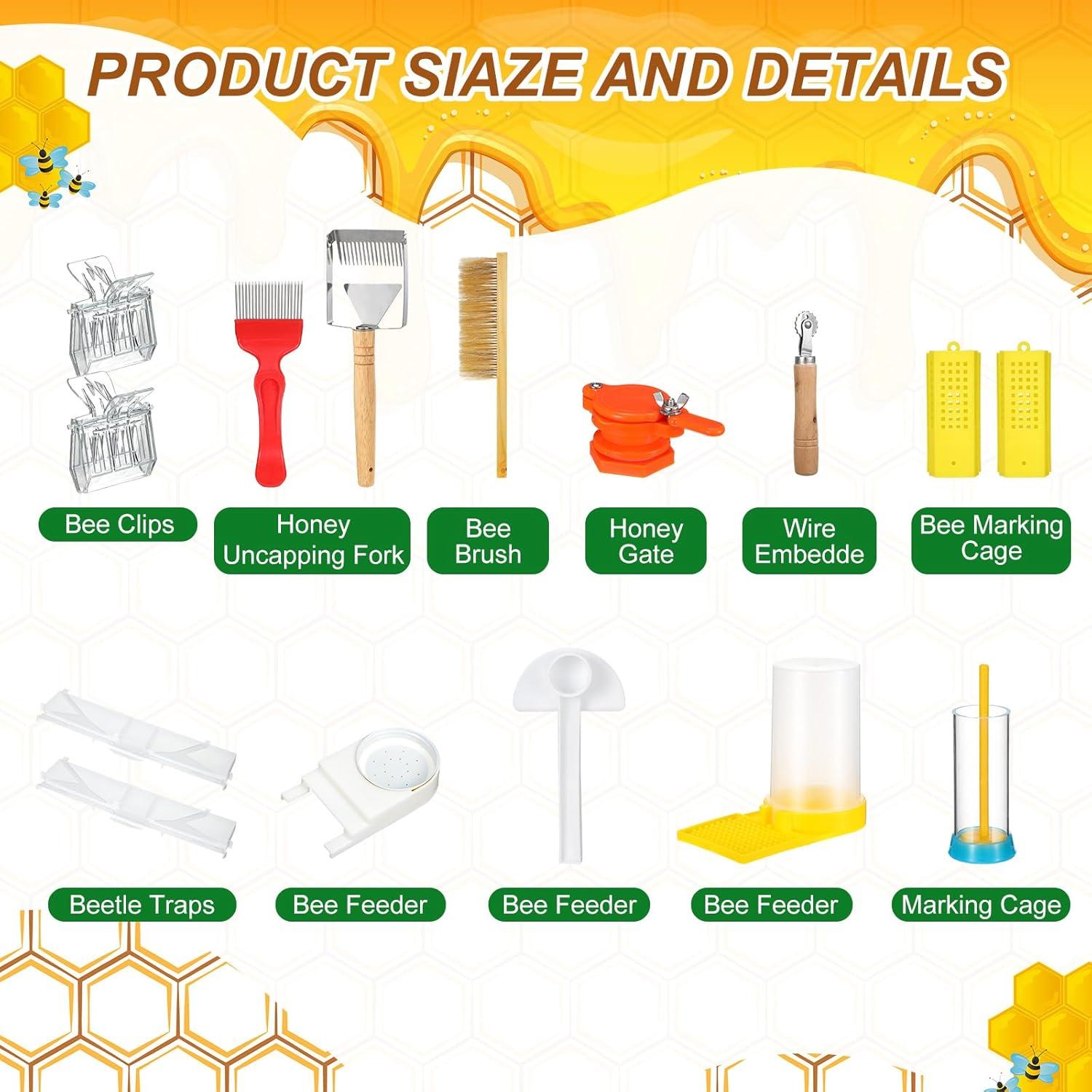 Kit de Apicultura Tioncy 28 Piezas con Ahumador y Velo