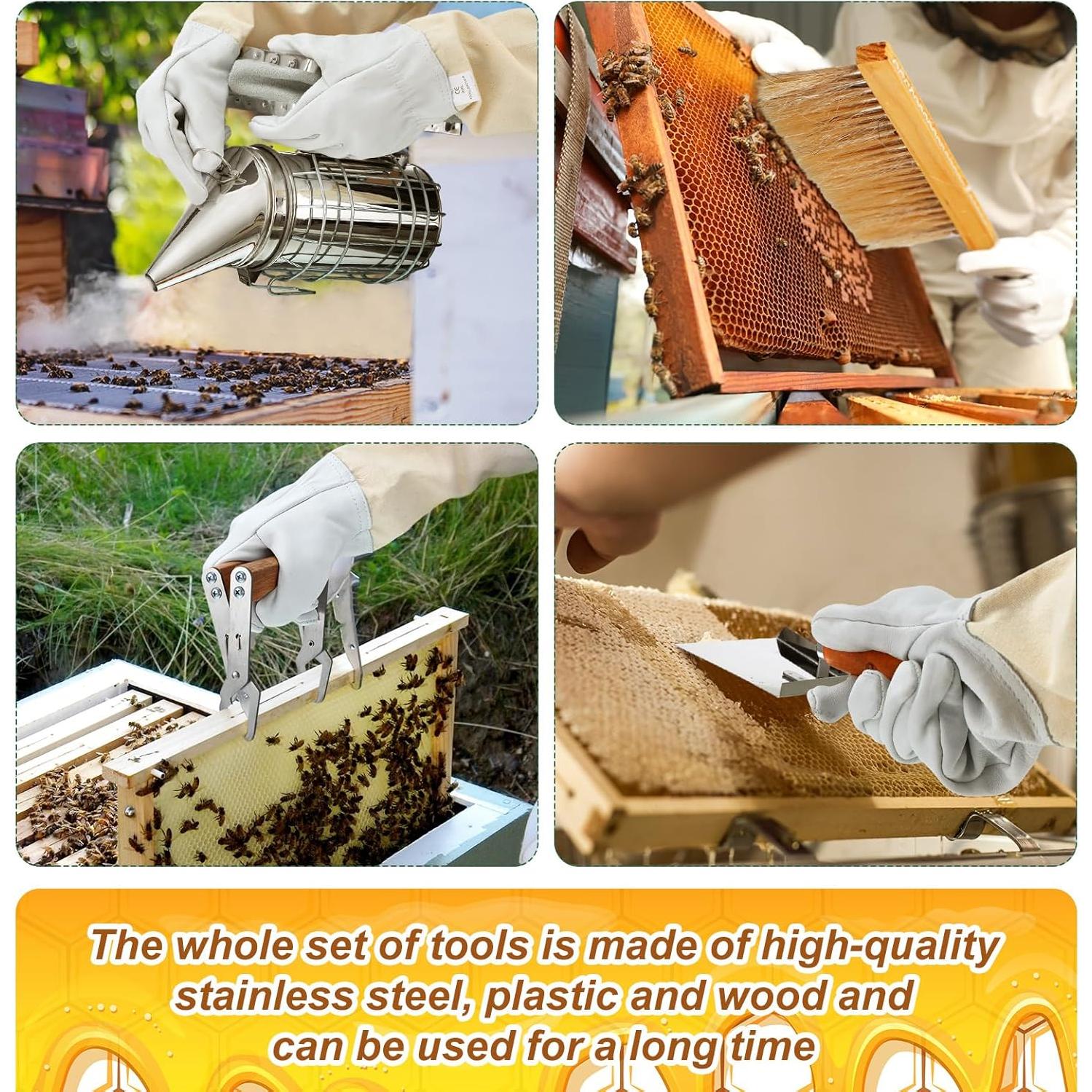 Kit de Apicultura Tioncy 28 Piezas con Ahumador y Velo
