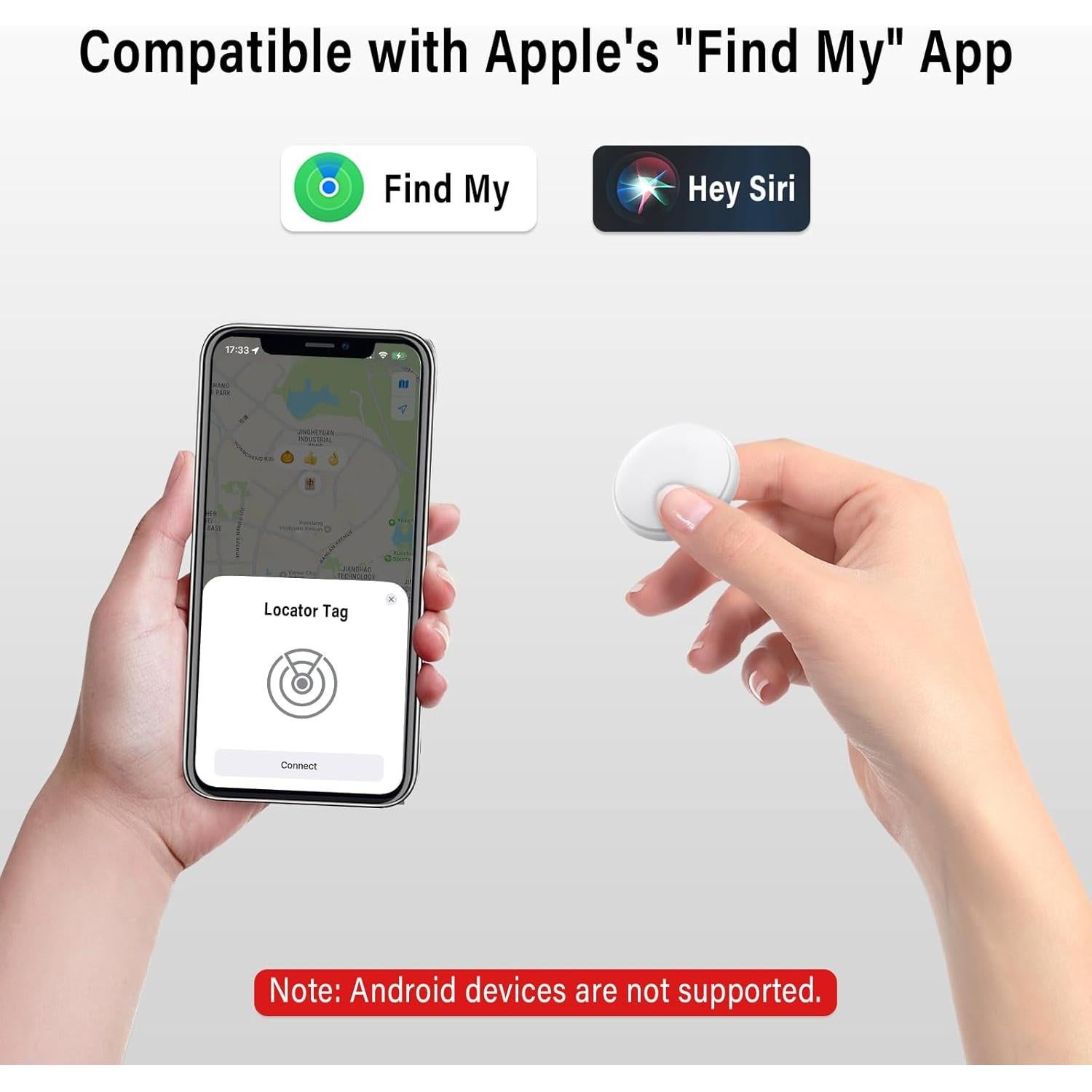 Rastreador de Llaves Bluetooth MFi para iOS - 1 Pack Negro