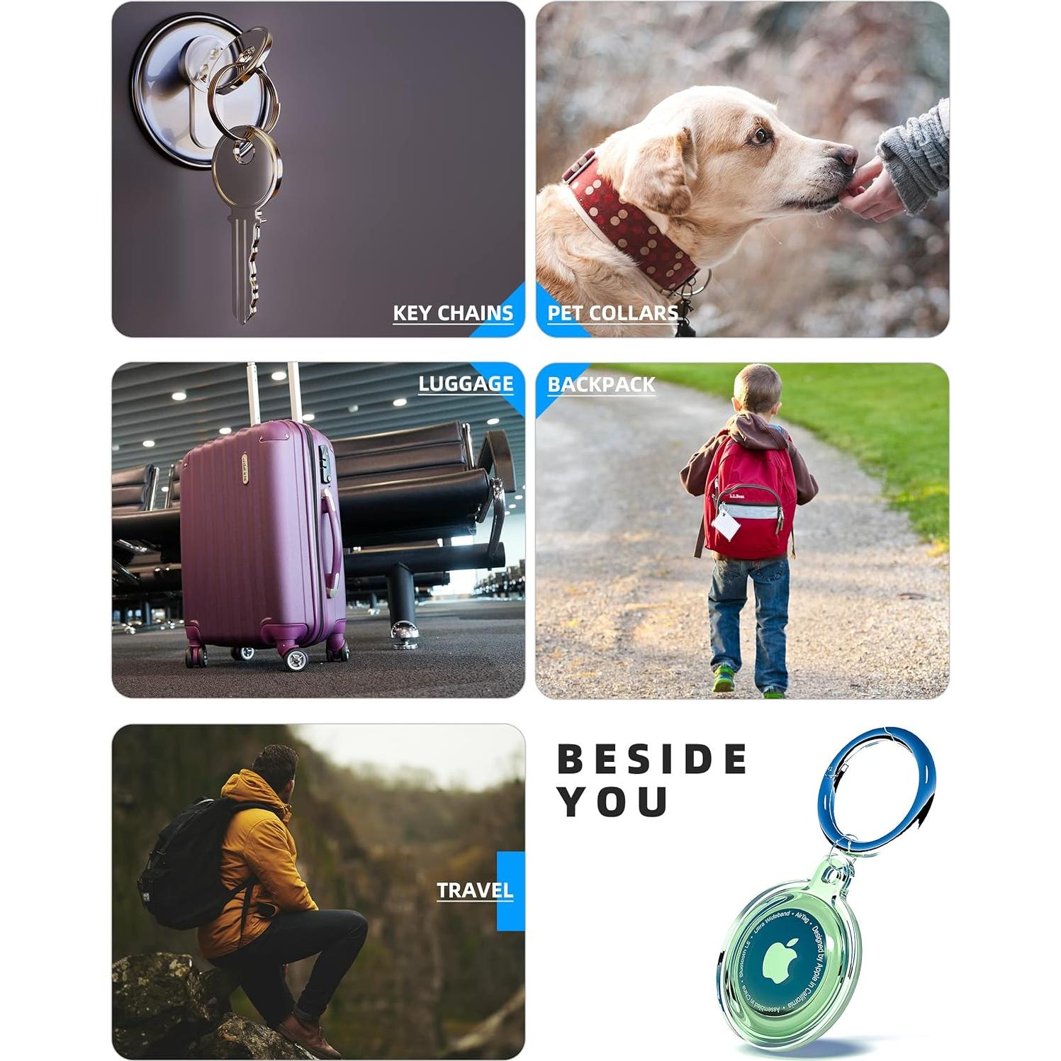 4 Soportes Protectores AirTag Ccigedy Impermeables y Resistentes